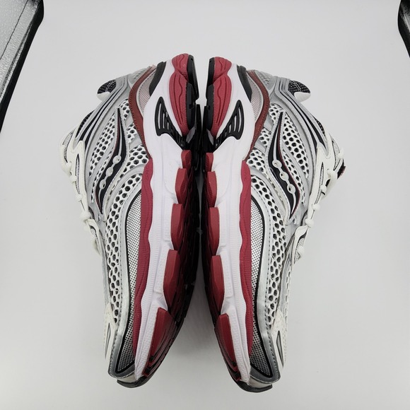 Saucony ProGrid Omni 9 Shoes Mens 10.5 Silver Red Impact Running Sneaker NEW - Picture 9 of 11